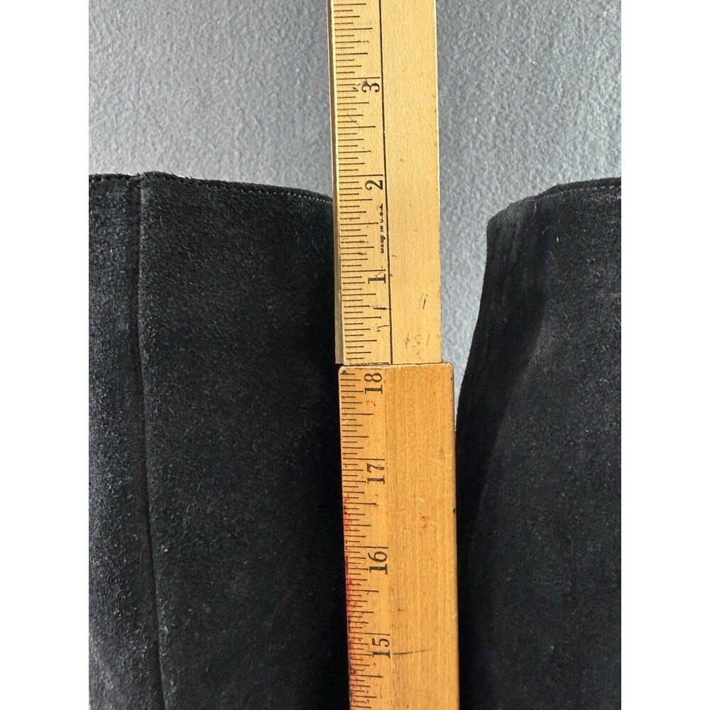 Vince Camuto Wendy Knee Boots Black Suede Leather Block Heel Pointed Toe Sz 9.5 - Picture 10 of 16